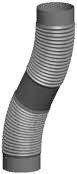 Rohr flexibel 12,5m, DN 100 mit Montageset