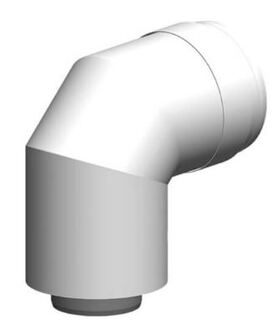 Doppelrohrbogen 87° DN60/100 PolyTwin, PP in weiss