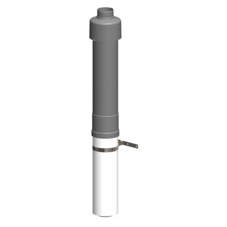 Doppelrohr mit Regenhaube DN 80/125  schwarz, 650mm