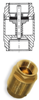 Rückschlagventil MS 58 DN32 5/4" IG, PN 18, NBR Dichtung